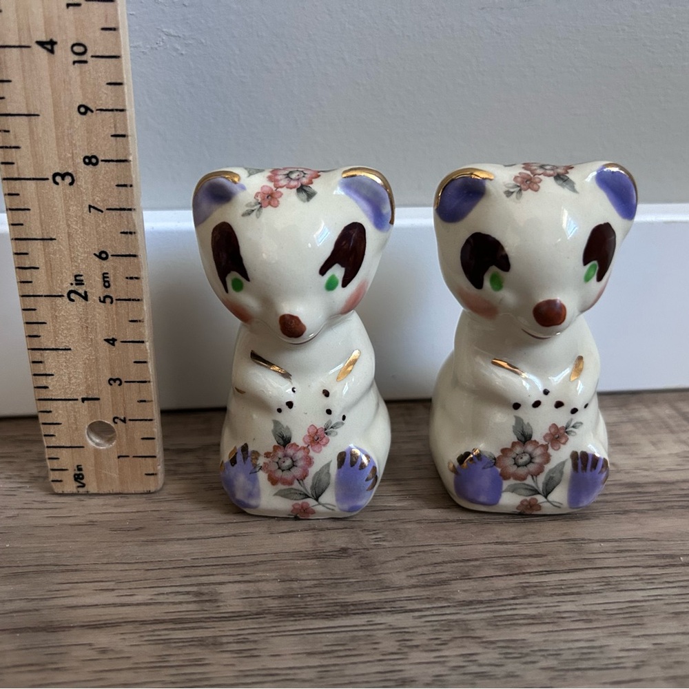 vintage 1940’s ceramic panda bear figurines Shawnee Pottery miniature bear - Picture 8 of 9